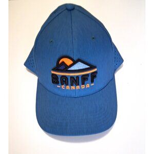 Banff Canada Baseball Cap Hat Adjustable Blue Embroidered Souvenir Mountain Logo
